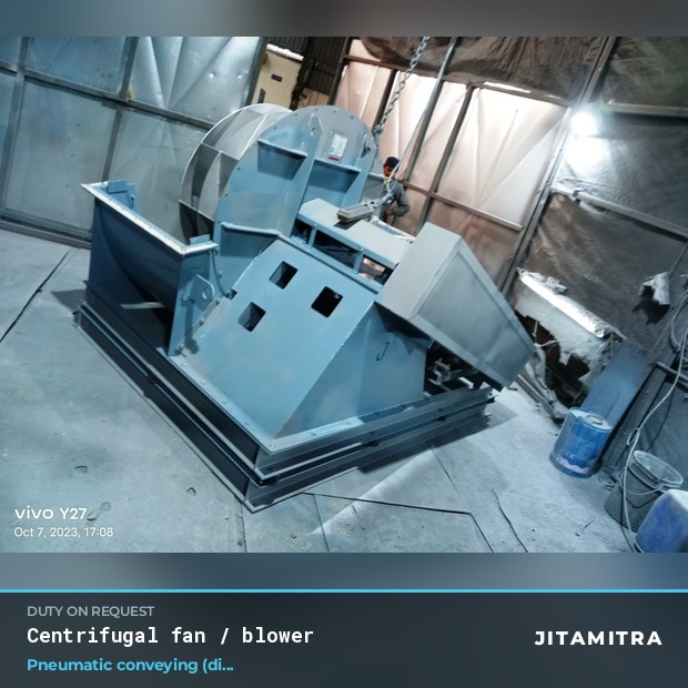 Centrifugal fan built by Jitamitra for pneumatic conveying