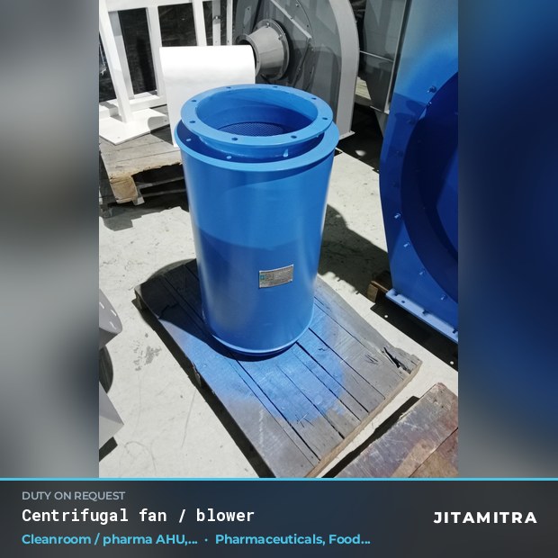Centrifugal fan built by Jitamitra for cleanroom and pharma AHUs in pharmaceutical plants