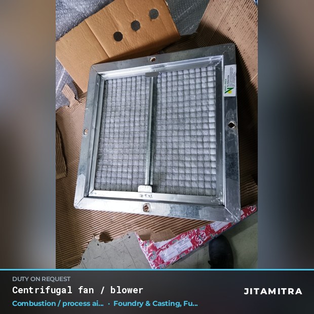 Centrifugal fan built by Jitamitra for combustion and process air in foundries and casting