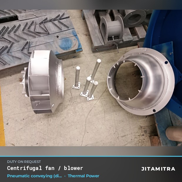 Centrifugal fan built by Jitamitra for pneumatic conveying in thermal power plants