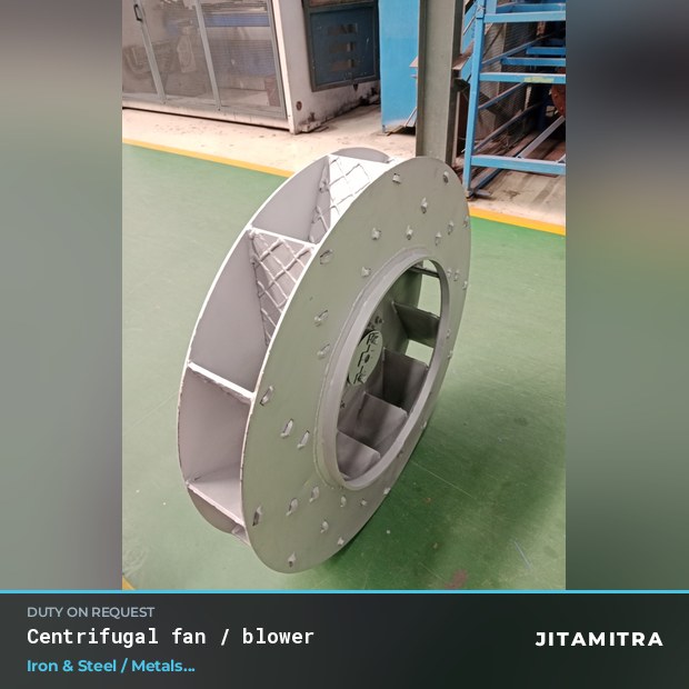 Centrifugal fan built by Jitamitra in steel and metals plants