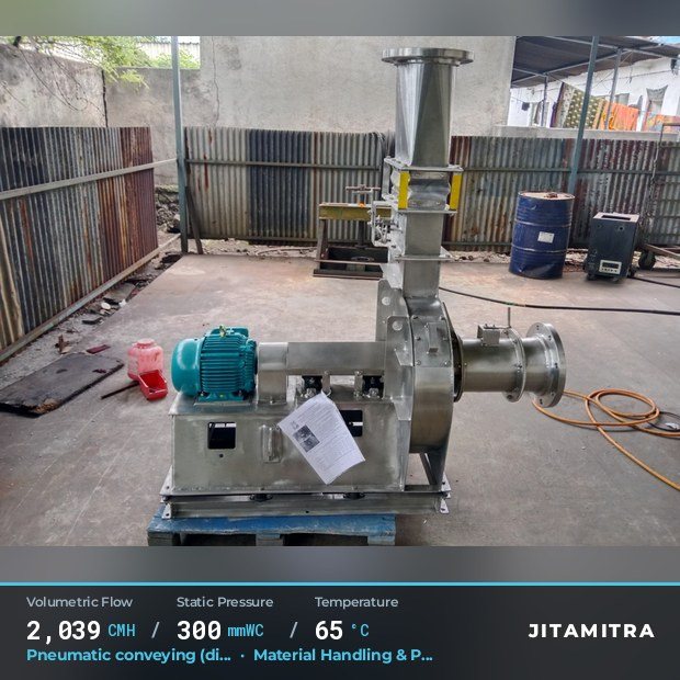 Jitamitra Material Handling & Pneumatic Conveying fan — real dispatched build