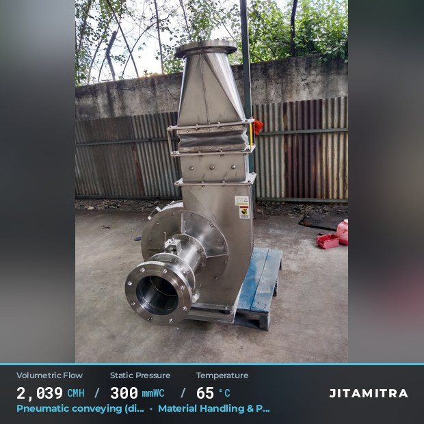 Jitamitra Material Handling & Pneumatic Conveying fan — real dispatched build